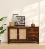 Dhruv Solid Sheesham Wood Modern Premium Storage Sideboard for Living Room