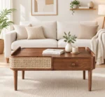 Elara Solid Sheesham Wood Natural Wooden Coffee Table for Living Room