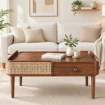 Elara Solid Sheesham Wood Natural Wooden Coffee Table for Living Room