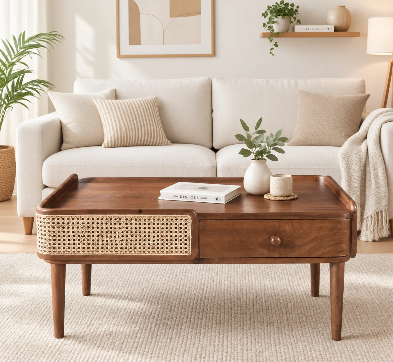 Elara Solid Sheesham Wood Natural Wooden Coffee Table for Living Room (1) Elara Solid Sheesham Wood Natural Wooden Coffee Table for Living Room - Image 1