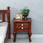 Elegant Contemporary Wooden Bedside Nightstand Storage Unit