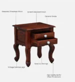 Elegant Contemporary Wooden Bedside Nightstand Storage Unit - Image 8