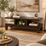 Elegant Modern TV Entertainment Unit with Storage Cabinet and Shelves