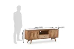 Elegant Wooden TV Unit with Storage Cabinet and Shelves - Image 2