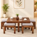 Elora Solid Sheesham Wood Elegant Nesting Coffee Table Set