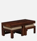 Freya Solid Sheesham Wood Stylish Nesting Side Table Set - Image 6