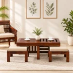 Freya Solid Sheesham Wood Stylish Nesting Side Table Set