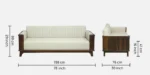 Haven Elegant Solid Sheesham Wood Designer 3 Seater Sofa - Image 2