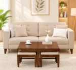 Hazel Solid Sheesham Wood Premium Nesting Side Table Set