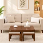 Hazel Solid Sheesham Wood Premium Nesting Side Table Set