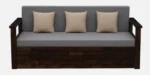 Ishaan Solid Sheesham Wood Sofa Cum Bed with Comfortable Bolster Cushions - Image 4