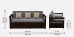 Ishaan Solid Sheesham Wood Sofa Cum Bed with Comfortable Bolster Cushions - Image 5