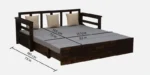 Ishaan Solid Sheesham Wood Sofa Cum Bed with Comfortable Bolster Cushions - Image 8