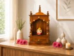 Ishwar Solid Sheesham Wood Handcrafted Wooden Home Temple for Pooja Room
