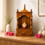 Ishwar Solid Sheesham Wood Handcrafted Wooden Home Temple for Pooja Room