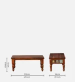 Ivara Solid Sheesham Wood Modern Nested Coffee Table Set - Image 7
