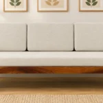 Kasva Solid Wood 3 Seater Sofa in Natural Finish with Sturdy Wooden Frame