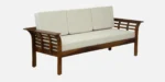 Kasva Solid Wood 3 Seater Sofa in Natural Finish with Sturdy Wooden Frame - Image 6