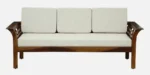 Kasva Solid Wood 3 Seater Sofa in Natural Finish with Sturdy Wooden Frame - Image 7