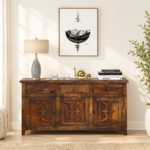 Kavya Solid Sheesham Wood Contemporary Premium Designer Sideboard Cabinet
