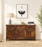 Kavya Solid Sheesham Wood Contemporary Premium Designer Sideboard Cabinet