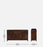 Kavya Solid Sheesham Wood Contemporary Premium Designer Sideboard Cabinet - Image 4
