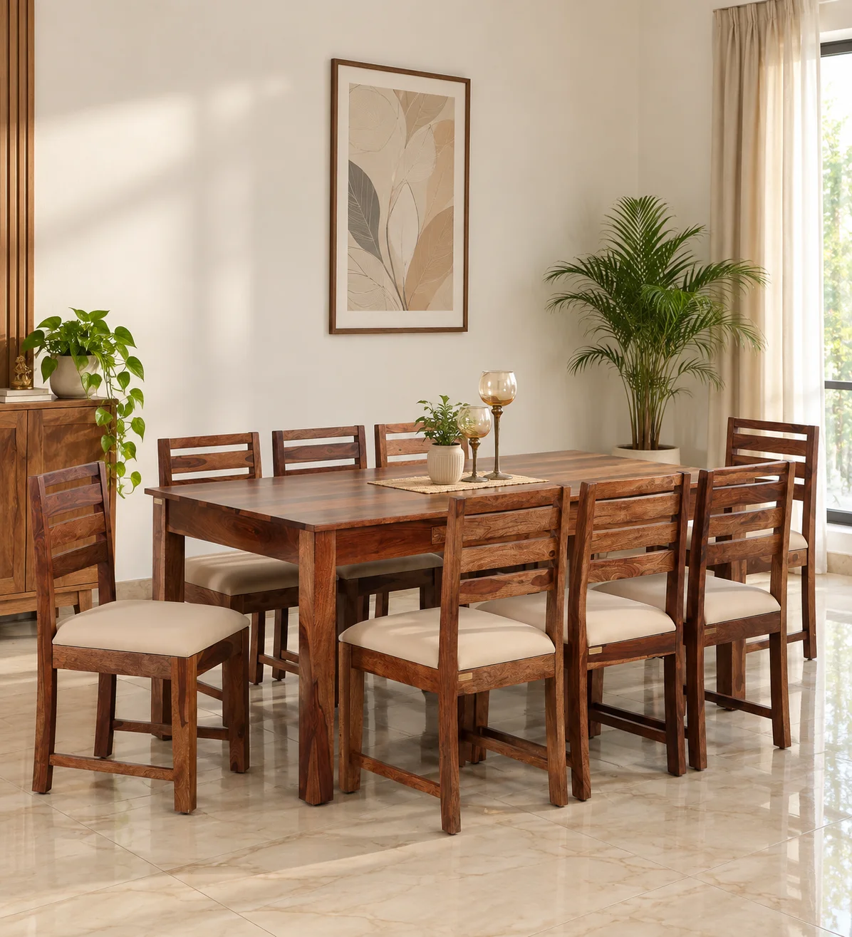 Kavya Solid Sheesham Wood Elegant 8 Seater Dining Table Set (1) Kavya Solid Sheesham Wood Elegant 8 Seater Dining Table Set - Image 1