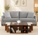 Liora Solid Sheesham Wood Modern Living Room Nesting Table Set