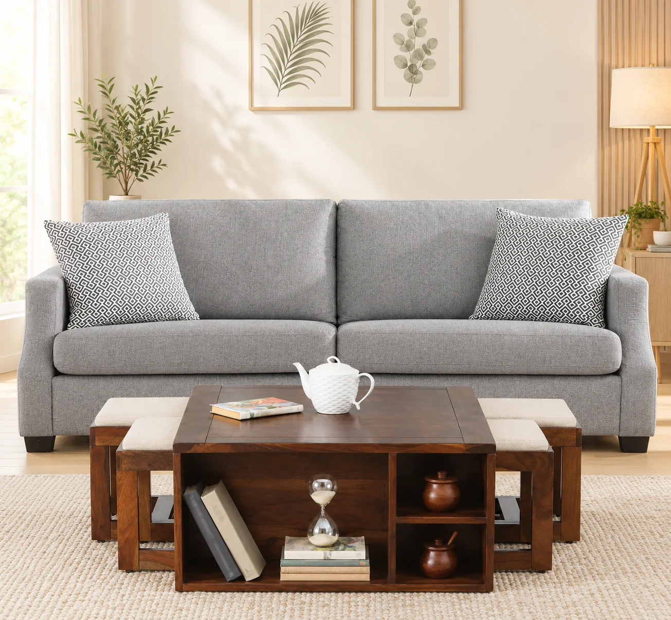 Liora Solid Sheesham Wood Modern Living Room Nesting Table Set (1) Liora Solid Sheesham Wood Modern Living Room Nesting Table Set - Image 1