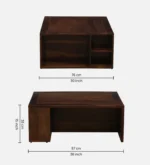 Liora Solid Sheesham Wood Modern Living Room Nesting Table Set - Image 3