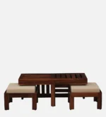 Lunvero Contemporary Natural Finish Wooden Center Table - Image 6