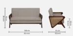 Meera Handcrafted Natural Wood 3 Seater Sofa with Traditional Carving - Image 5