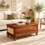 Mira Solid Sheesham Wood Contemporary Center Coffee Table for Living Room