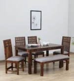 Modern Classic Wooden 6 Seater Dining Table Set for Family