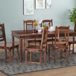 Modern Elegant Wooden 6 Seater Dining Set for Home Dining