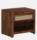 Modern Minimal Wooden Bedroom Side Storage Table - Image 2