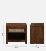 Modern Minimal Wooden Bedroom Side Storage Table - Image 3