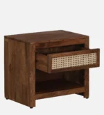 Modern Minimal Wooden Bedroom Side Storage Table - Image 4