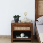 Modern Minimal Wooden Bedroom Side Storage Table