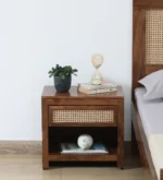 Modern Minimal Wooden Bedroom Side Storage Table