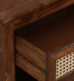 Modern Minimal Wooden Bedroom Side Storage Table - Image 8