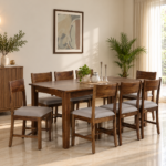 Navya Solid Sheesham Wood Natural Finish 8 Seater Dining Set