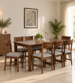 Navya Solid Sheesham Wood Natural Finish 8 Seater Dining Set