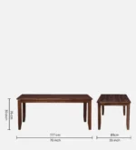 Nivaan Solid Sheesham Wood Modern 8 Seater Dining Set - Image 7