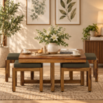 Nivorena Elegant Modern Natural Finish Center Table Set for Home