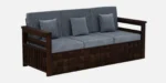 Ojas Solid Sheesham 3 Seater Sofa in Natural Polish with Soft Cushions - Image 6