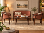 Olivarae Contemporary Wooden Coffee Table Set for Elegant Home Interiors