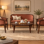 Olivarae Contemporary Wooden Coffee Table Set for Elegant Home Interiors