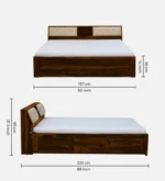 Premium Solid Sheesham Wood King Size Bed for Modern Bedroom - Image 9