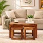 Raven Solid Sheesham Wood Premium Living Room Nesting Table Set